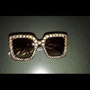 Brown rhinestone sunglasses